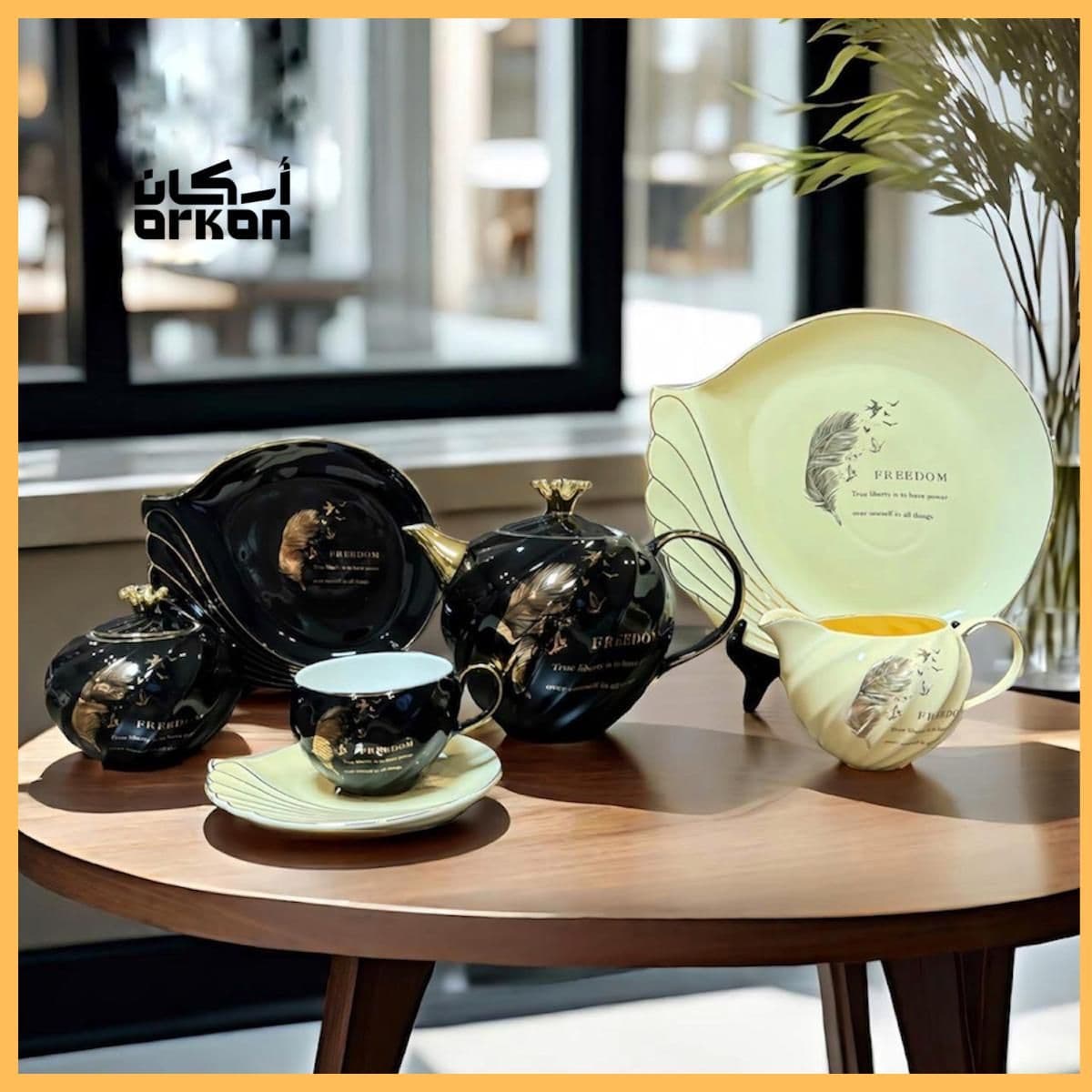 Tea & Dessert Set Plated with 24K Gold (24 Pieces)